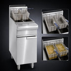 Thumbnail image #3 for Imperial (Middleby) IRF-2525 Range Match Dual-Tank Gas Floor Fryer, 25 lb. Each, 140,000 BTU, Millivolt Controls, Stainless Steel