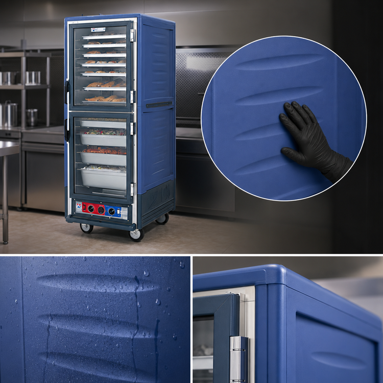 Product image #3 for Metro C5 3 Series Full Height Heated Holding Cabinet with Blue Insulation Armour, Dutch Clear Doors, and Lip Load Slides