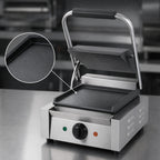 Thumbnail image #3 for Admiral Craft SG-811/F Single Countertop Electric Panini Press with Smooth Cast Iron Plates and Manual Thermostat