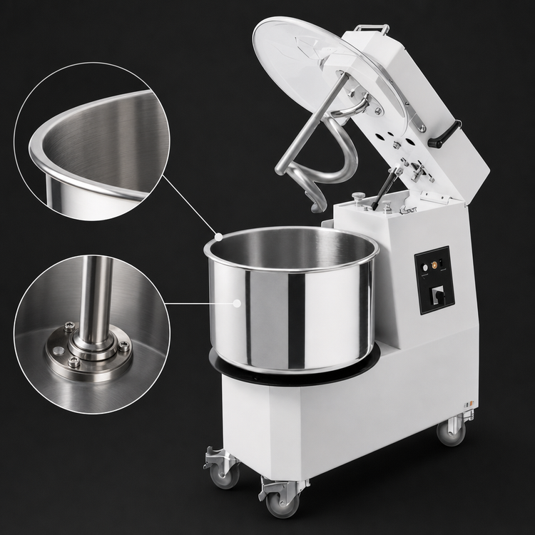 Product image #3 for Trento 32 Liter Fixed Bowl Spiral Dough Mixer, 70.5 lb Capacity, 220V