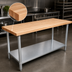 Thumbnail image #3 for John Boos 96 Inch x 24 Inch Wood Top Work Table with Adjustable Undershelf and Galvanized Legs
