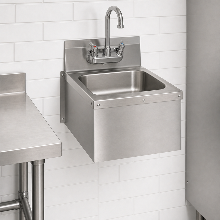 Product image #3 for John Boos Stainless Steel Deck-Mount Apron for PBHS 14" x 10" Wall Mount Hand Sink