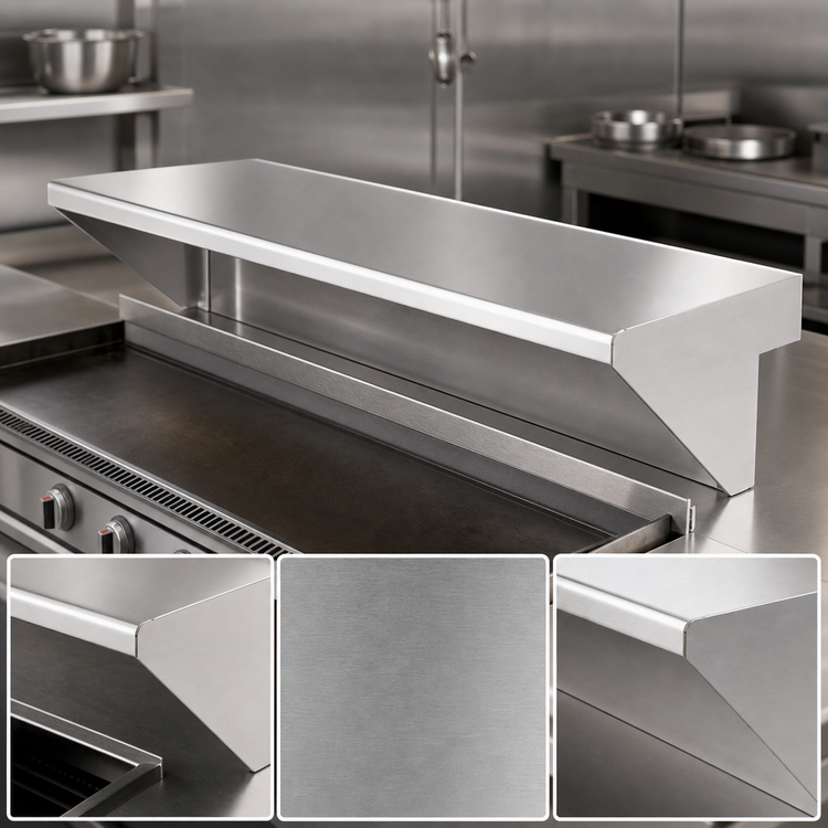 Product image #3 for 36-Inch Stainless Steel Plate Rail for Heavy-Duty Countertop Gas Hotplates