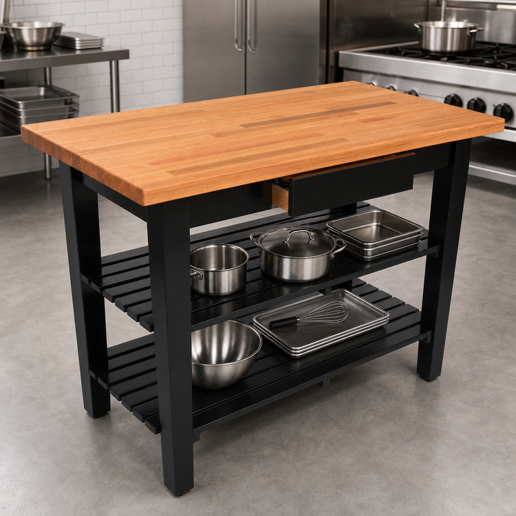Product image #4 for John Boos Appalachian Red Oak Wood Top Work Table, 60 x 36 x 34-3/4-Inch, 1-1/2-Inch Thick Edge-Grain Top