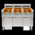 Thumbnail image #3 for Frymaster OCF30 Three-Unit Electric Oil-Conserving Open-Pot Fryer Battery with Built-In Filtration, 30 lb. Each