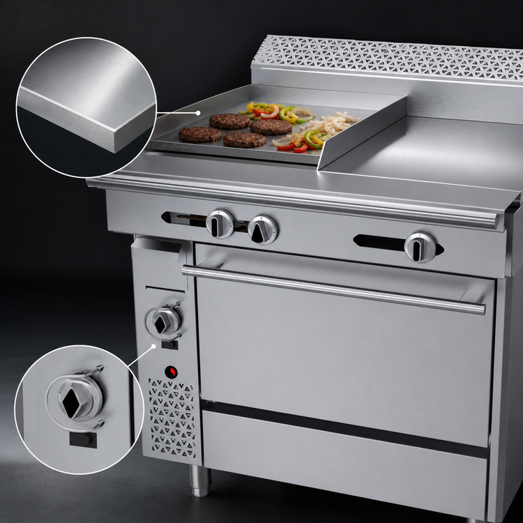 Product image #3 for Garland Cuisine C36-5C 36-Inch Gas Combination Top Range with 18-Inch Griddle, 18-Inch Even-Heat Hot Top and Convection Oven