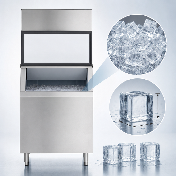 Product image #3 for Maxx Ice 30 Inch Modular Air-Cooled Full Dice Ice Machine with 580 lb Storage Bin, 1,000 lb/Day