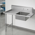 Thumbnail image #3 for John Boos Pro-Bowl 132-Inch x 30-Inch Straight Soiled Dishtable with 20-Inch x 20-Inch x 8-Inch Pre-Rinse Bowl