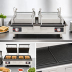 Thumbnail image #3 for Star (Middleby) Pro-Max 2.0 PGC28IE 28-Inch Countertop Panini Sandwich Grill with Grooved Cast Iron Plates, Electronic Timer, Dual Top Plate