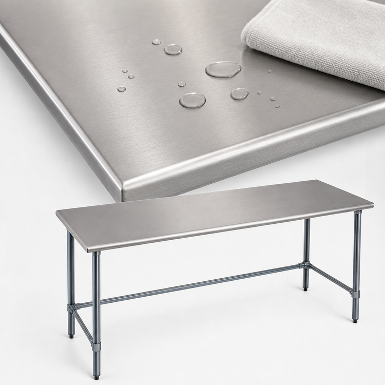 Product image #3 for Eagle Group BlendPort® Budget Series 84-Inch x 24-Inch Work Table with 430 Stainless Steel Top and Galvanized Base