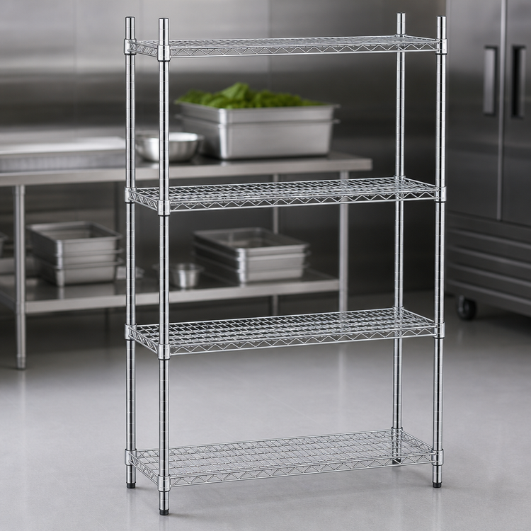Product image #3 for Advance Tabco Special Value Series Heavy-Duty Chrome Plated Wire Shelf, 48"W x 14"D