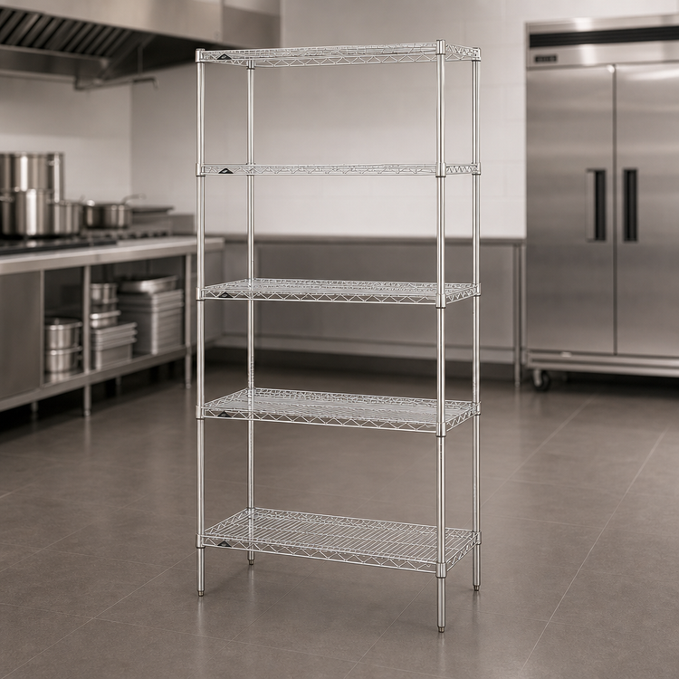 Product image #3 for Metro Super Erecta 36-Inch W x 21-Inch D x 74-Inch H Stationary Starter Wire Shelving Unit with 5 Shelves, Super Erecta Brite Finish