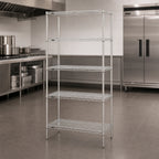 Thumbnail image #3 for Metro Super Erecta 5N437BR Stationary Starter Wire Shelving Unit, 36"W x 21"D x 74"H, 5 Shelves, 4 Posts, Zinc Finish