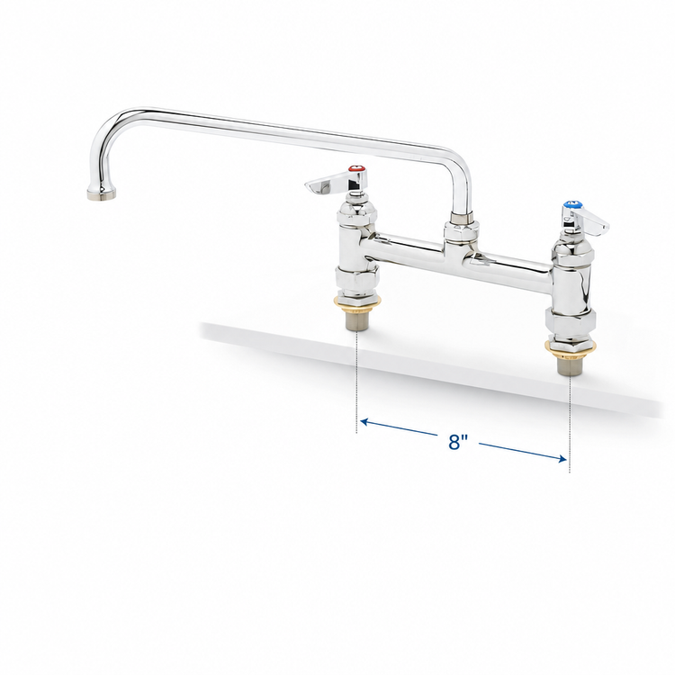 Product image #3 for T&S Brass Deck Mount Mixing Faucet with 18-Inch Swing Nozzle, 8-Inch Centers