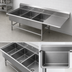 Thumbnail image #3 for John Boos Pro-Bowl Floor Model 3-Compartment Stainless Steel Sink with Right Drainboard, 14 Gauge, 94-3/16 Inches Wide