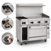 Thumbnail image #3 for Wolf Challenger XL 48-Inch Gas Restaurant Range with 2 Open Burners, 36-Inch Griddle, and Convection Oven