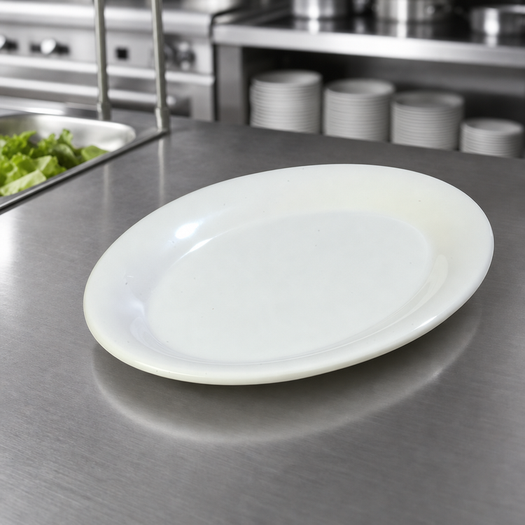 Product image #3 for Sierrus White Oval Melamine Standard Platter, 9-1/2 x 7-1/4 Inch