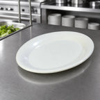 Thumbnail image #3 for CFS Brands Sierrus™ 3308602 White Oval Melamine Footed Platter, 9-1/2 x 7-1/4 Inch Case of 24
