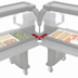 Thumbnail image #4 for Cambro Versa Food Bar Corner Connector, 36 x 36 x 4-1/4 Inch, Hot Red
