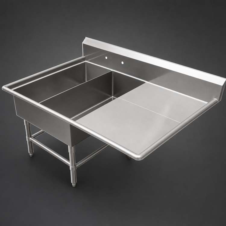 Product image #3 for John Boos Pro-Bowl 2-Compartment Platter Sink with 24-Inch Right-Hand Drainboard