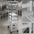 Thumbnail image #4 for Channel Manufacturing UPR8 Aluminum Platter Rack, End-Load, 8 Shelves, 12-1/2 in. Platter Size, 5 in. Swivel Casters