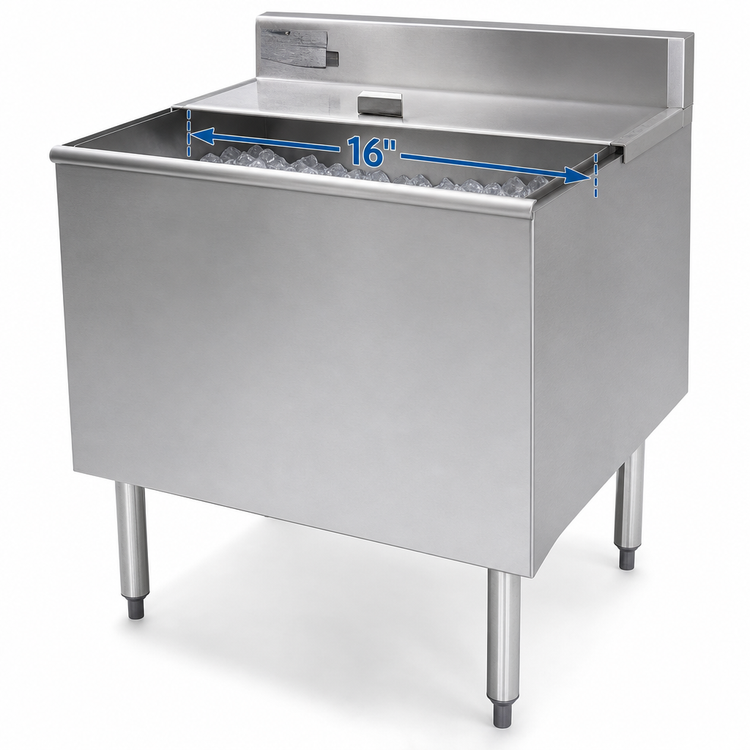Product image #3 for Eagle Group 2200 Series 30 x 24 Inch Underbar Ice Bin / Cocktail Unit, 163 lb Capacity