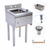 Thumbnail image #3 for BK Resources Underbar Dump Sink with Soap and Towel Dispenser, 12 Inch x 21-1/4 Inch, 1 Compartment, Stainless Steel