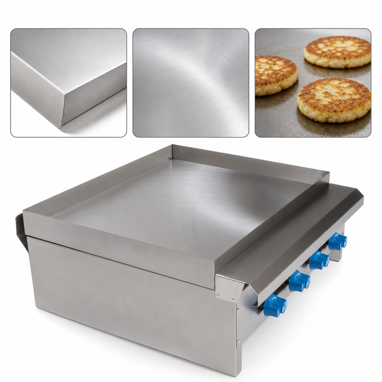 Product image #3 for Comstock-Castle 36-Inch Countertop Potato Pancake Gas Griddle with 2 Thermostat Controls