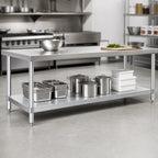 Thumbnail image #3 for Klinger's Trading SGUD3096 96"W x 30"D Galvanized Undershelf for Commercial Work Tables