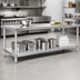 Thumbnail image #3 for 96 Inch x 30 Inch Galvanized Undershelf for Commercial Work Tables