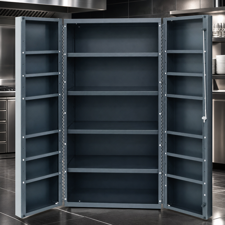 Product image #3 for Quantum Heavy-Duty 36-Inch Underbar Storage Cabinet with 4 Adjustable Interior Shelves and 12 Door Shelves