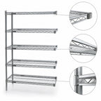 Thumbnail image #3 for Eagle Group EAGLEbrite A5-86-2148Z 48"W x 21"D x 86"H 5-Tier Add-On Wire Shelving Unit, Zinc Finish