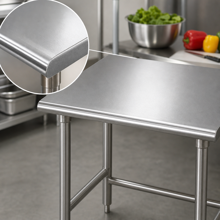 Product image #3 for Advance Tabco 30 Inch x 30 Inch Corner Stainless Steel Work Table with 16 Gauge 304 Top