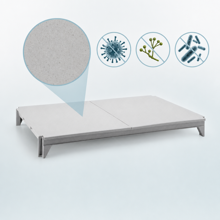Product image #4 for Cambro Camshelving Premium Solid Polymer Shelf Kit, 18 Inch x 60 Inch, Speckled Gray