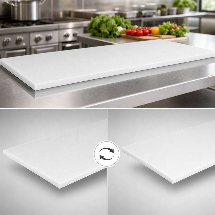 Product image #3 for John Boos 108" x 24" Reversible Poly Work Table Top Replacement for TC, M & GMT Tables