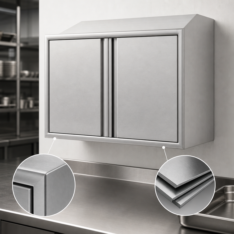 Product image #3 for Eagle Group WCH-54 54 x 15 x 28 Inch Wall-Mounted Stainless Steel Cabinet with Hinged Doors