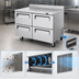 Thumbnail image #3 for Turbo Air Super Deluxe 48.25-Inch Two-Section Worktop Drawer Freezer with 4 Stainless Steel Drawers