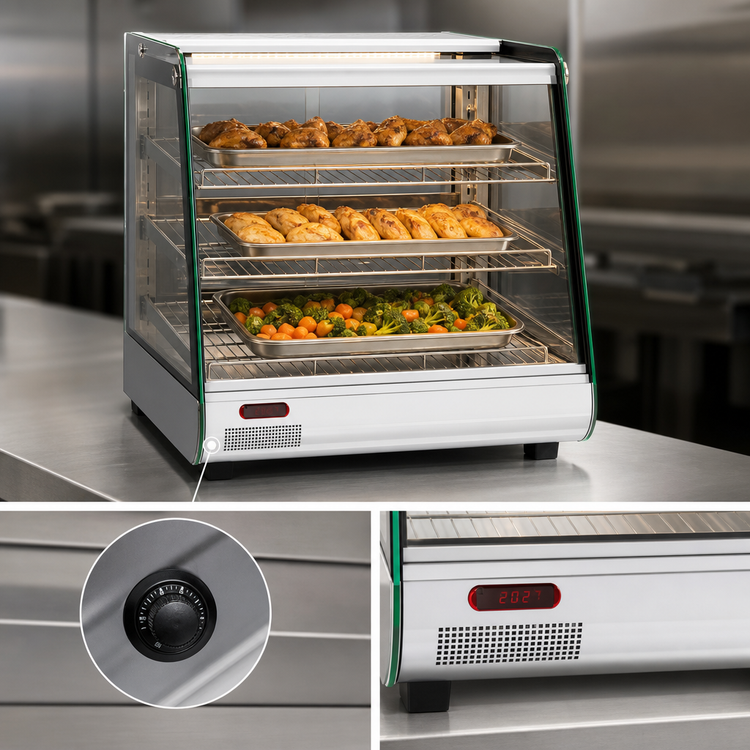 Product image #4 for Migali Competitor Series Countertop Heated Food Display Case with Sliding Glass Doors, 26.5 Inch, 3.3 Cu. Ft.
