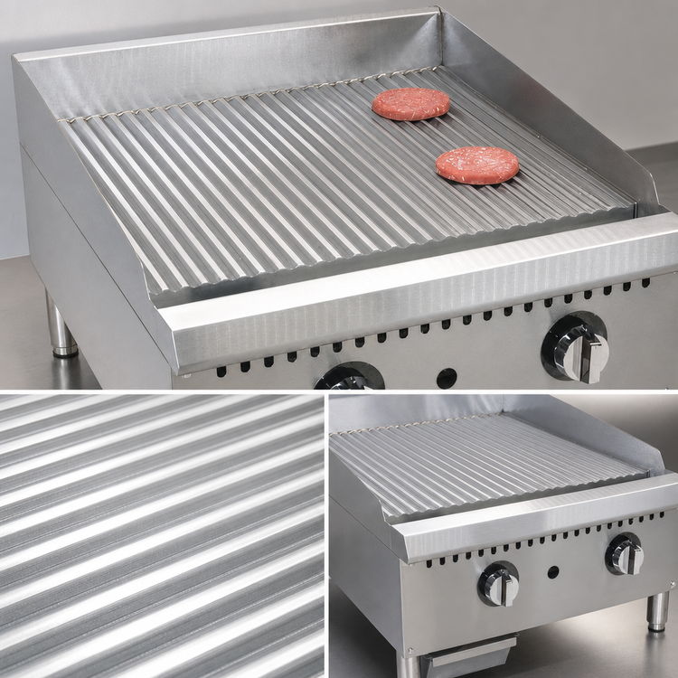 Product image #3 for Comstock-Castle 24-Inch Countertop Gas Griddle with Grooved Steel Plate and Thermostat Controls