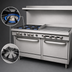 Thumbnail image #3 for Southbend S-Series 60-Inch Gas Restaurant Range with 6 Open Burners, 24-Inch Griddle, Convection Oven and Standard Oven