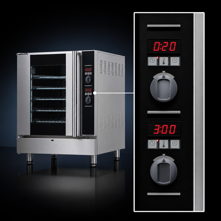 Product image #3 for Moffat Turbofan G32D5 Full-Size Gas Single-Deck Convection Oven with Glass Door, Digital Controls, and 5 Sheet Pan Capacity