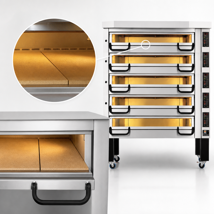 Product image #3 for PizzaMaster PM 925ED 5-Deck Electric Pizza Deck Oven with Ceramic Clay Stones
