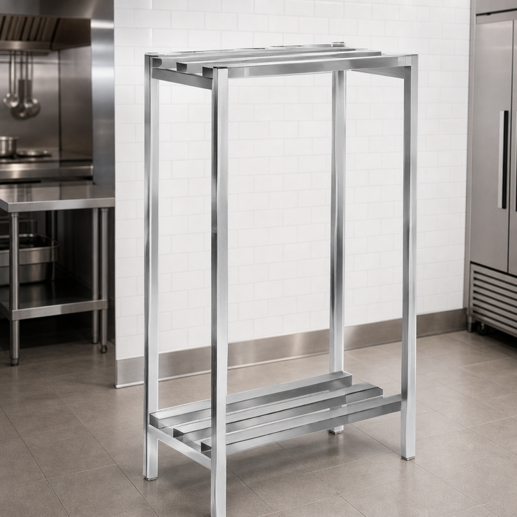 Product image #3 for Channel Manufacturing Lifetime Tough All-Welded 2-Shelf Channel-Style Aluminum Dunnage Shelving, 54"W x 20"D x 64"H