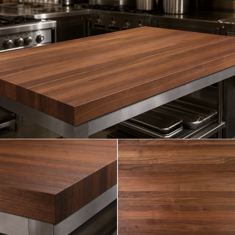Product image #3 for Boos Block American Black Walnut Edge Grain Kitchen Countertop, 60 x 32 x 3 Inch, Varnique Finish