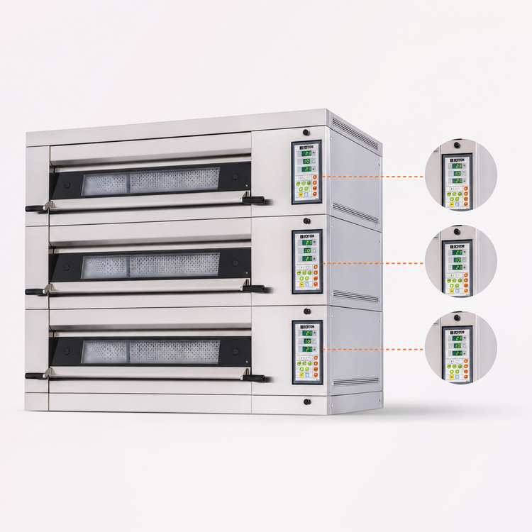 Product image #3 for Artisan 3-Deck Electric Stone Hearth Deck Oven, End Load, 8-Inch Standard Deck Height