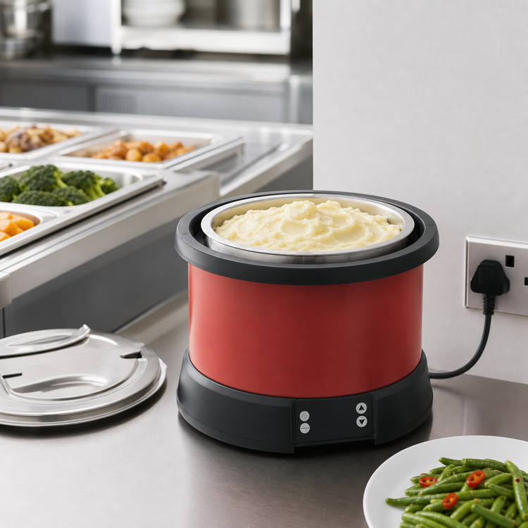 Product image #4 for Vollrath Mirage® International 11 Quart Dry Induction Countertop Rethermalizer, Red, UK Plug