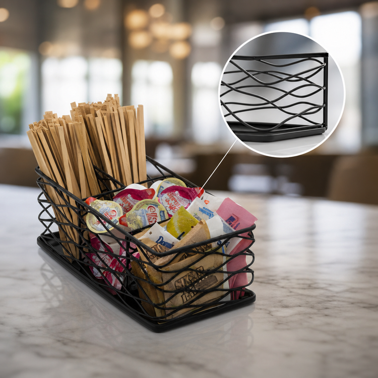 Product image #3 for Birdnest Black Wire Coffee Caddy, 8-1/2 x 4-3/8 x 3-1/8 Inch