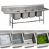 Thumbnail image #3 for Advance Tabco Regaline 4-Compartment Sink with Left and Right Drainboards, 24