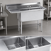 Thumbnail image #3 for Advance Tabco Special Value Series 2-Compartment Fabricated Sink with 18-Inch Left Drainboard, 16 x 20 x 14 Inches Bowls, 16 Gauge 304 Stainless Steel
