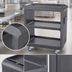 Thumbnail image #4 for Cambro Service Cart PRO Small Open-Sided 3-Shelf Bus Cart, Charcoal Gray